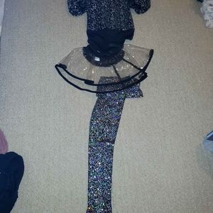 Retro 3 pcs blue dance costume